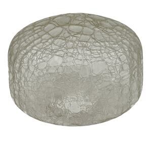 Vintage Art Deco Crackle Glass Light Cover Clear Ceiling Hugger